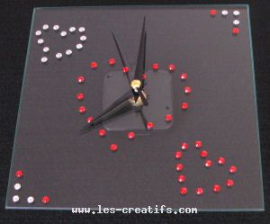 decorate a clock with rhinestones