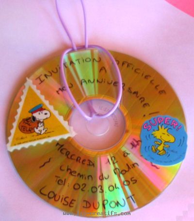 Invitation made from a recycled CD 