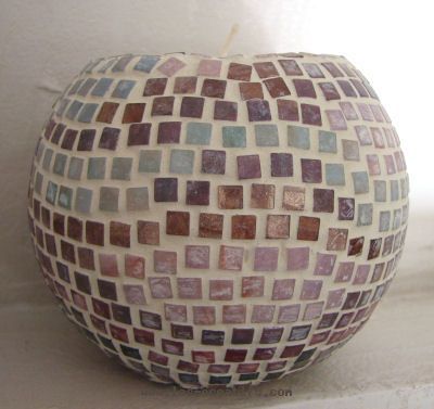 Mosaic design ball candle