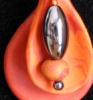 Close-up of jewelry-style tablecloth clip