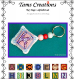 free cross stitch pattern with alphabet set for a key rings
