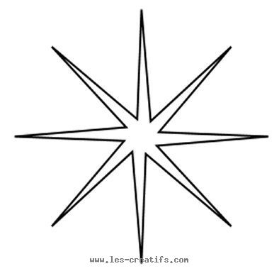 Thin 8-point Christmas star stencil