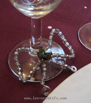 bead decoration for silver Christmas dinner table