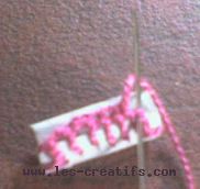 making a bead out of embroidery thread