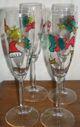 Glasses for a Christmas table
