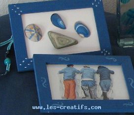 small picture frames with ocean-themed designs