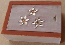 Mini casket in rhinestone flowers