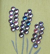 Lavander flowers made from rhinestones