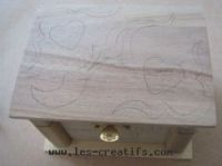 Drawing the design on the wooden jewelry box