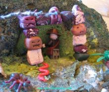 Totem' temple entrance in fimo clay