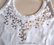  personalized top using 3D-effect paint + rhinestones