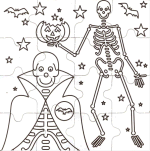 Halloween puzzle colorings