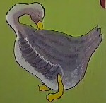 Goose painting on wood