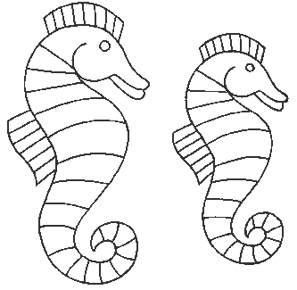 Seahorse coloring model for glass painting