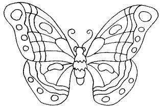 Butterfly coloring design for glass painting